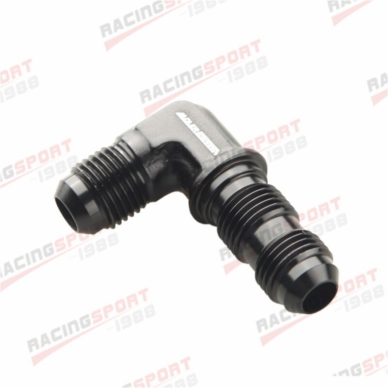 AN6 AN-6 AN06 90 Degree Bulkhead Fitting Adapter Aluminum Alloy Black/Blue