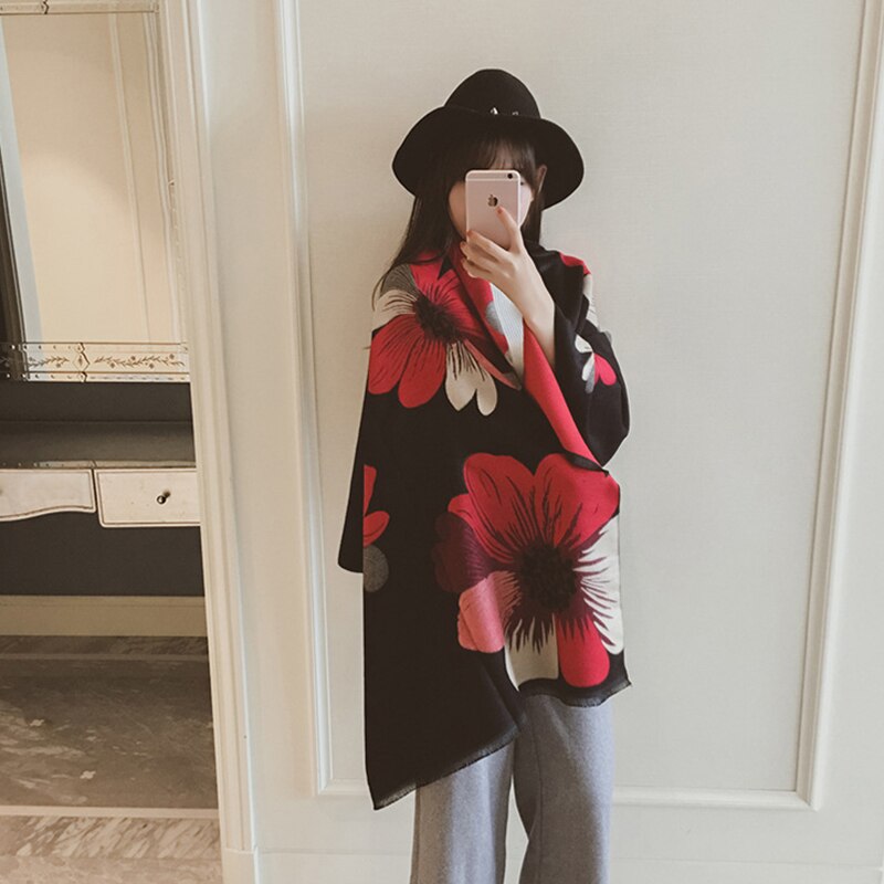 Mingjiebihuo nowe kaszmirowe ponczo szal z rękawami kobiety jesienią i zimą gruby ciepły dwustronny solidny frędzel płaszcz dziewczyny