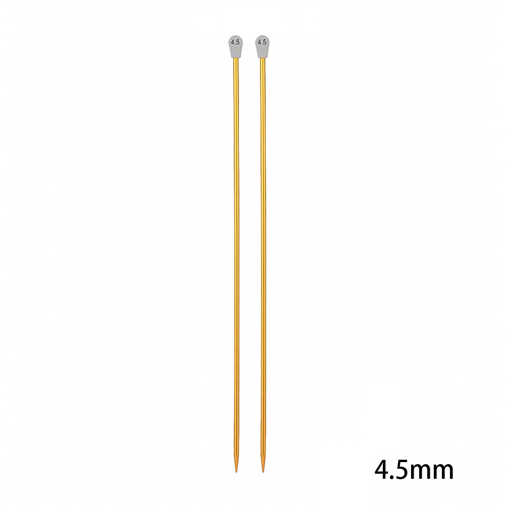 2Pcs/set 35cm Single Pointed Knitting Needles Long Aluminum Straight Pins DIY Weaving Tool Sweater Scarf Needle Pin 2.0-12mm: 4.5mm