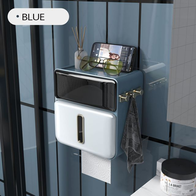 Toilettenpapierhalter zur Wandmontage, wasserdichte Taschentuchbox, Aufbewahrungsregal, Regal, Badezimmerzubehör: Armee Grün