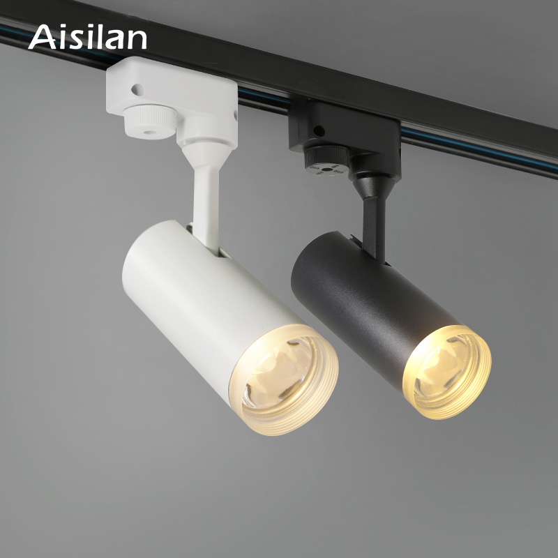 Aisilan LED Spoor Licht 7W COB Rail Spots Lamp Leds Spoor Verlichting Armatuur Spot Lichten AC90-260V Warm wit licht
