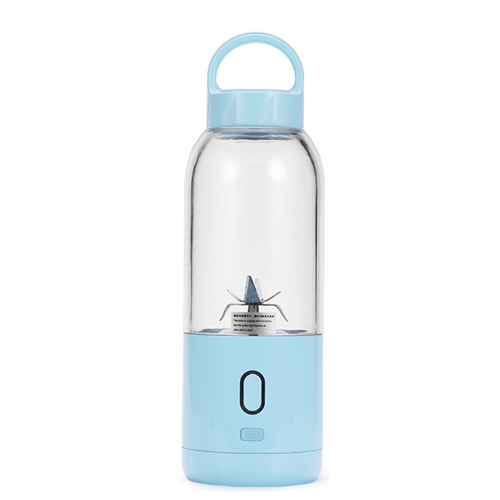 500ml mini bärbar elektrisk fruktjuicer usb uppladdningsbar smoothie maker mixer frukt kopp mixer juicing cup: Blå