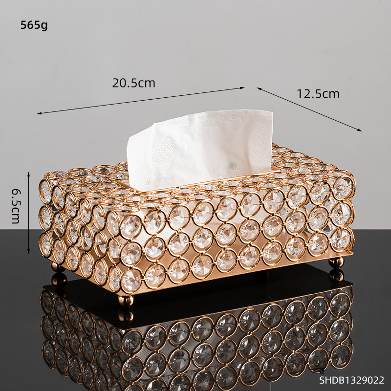 Luxury Crystal Glass Tissue Box Metal Decoration Nordic Home Decor Paper Rack Napkin Holder Candle Holder Makeup Organizer Box: tissue box 4
