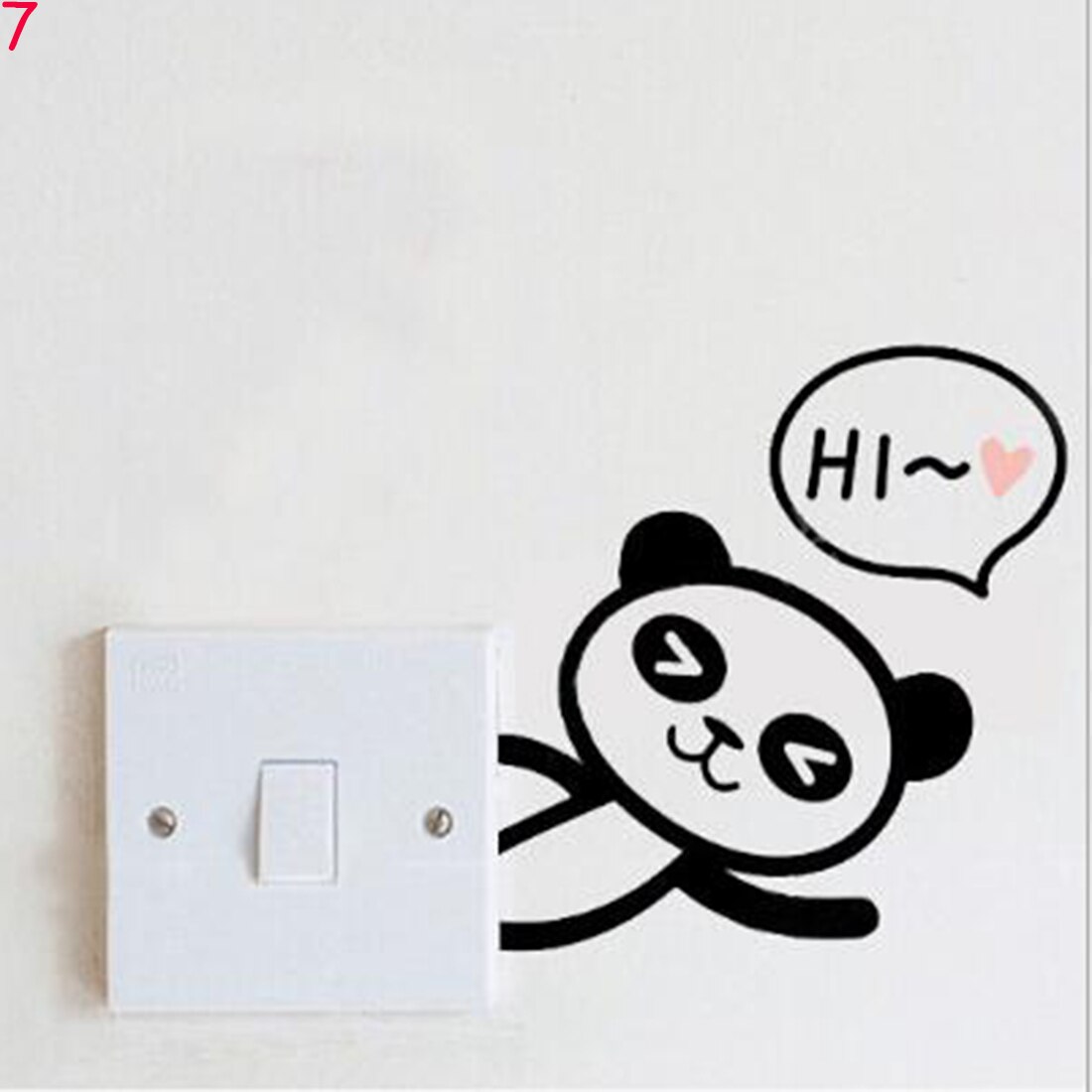 DIY Funny Cute Sleeping Cat Pandas Switch Stickers Vinyl Decal Bathroom Wall Sticker for Home Decoration Animals Art Stickers