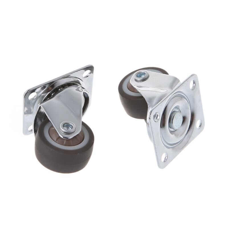 4Pcs/Set Mini Small Casters 1 Inch TPE rubber Super Mute Wheels For Bookcase Drawer Flower Racks