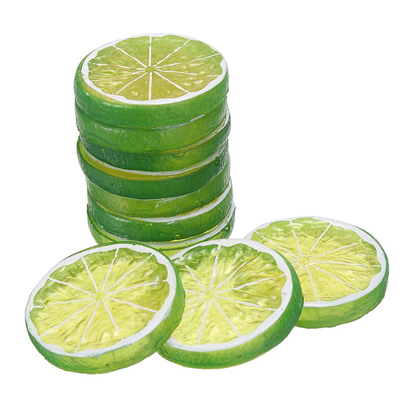 10set 5CM Artificial Lemon Slice Garnish for Home Supplies Artificial Plastic Fruit Home Decor Scenes Props