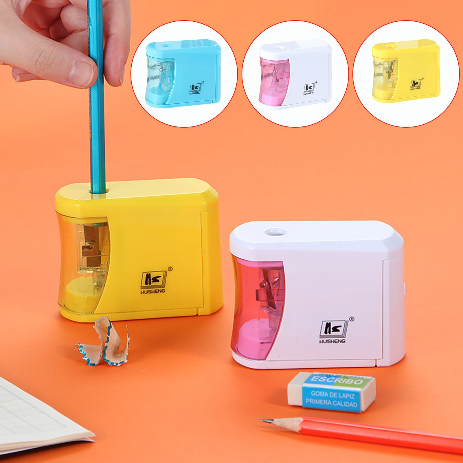 Automatic Pencil Sharpeners Electric Pencil Sharpener For Battery-powered Fast Sharpen Stationery Home Office Supplie#40