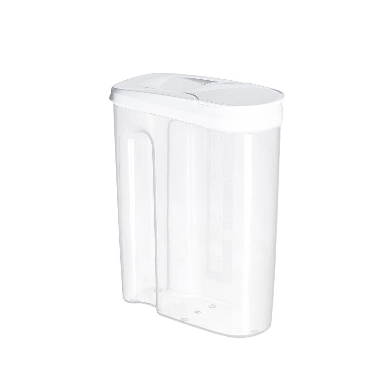 Matoppbevaringsboks klar beholdersett med hellelokk kjøkken matte forseglet snacks tørket frukt korn tank oppbevaring frokostblanding boks: Whitel