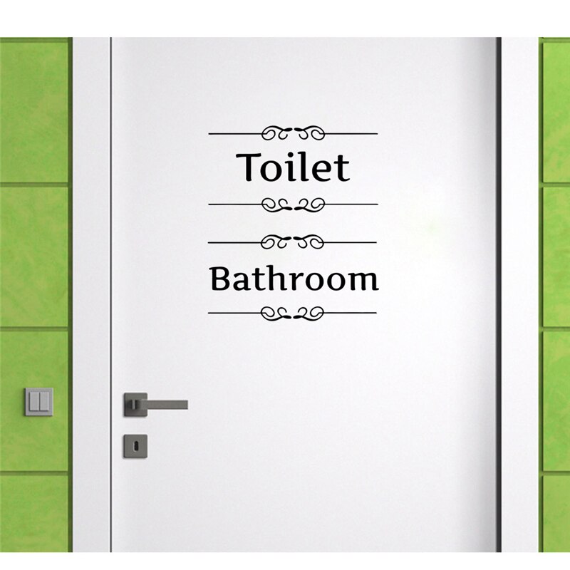 Product] Tekst Muurstickers Wc Badkamer Deur Vinyl Klassieke Zwart Wit Decorationl Art Stickers