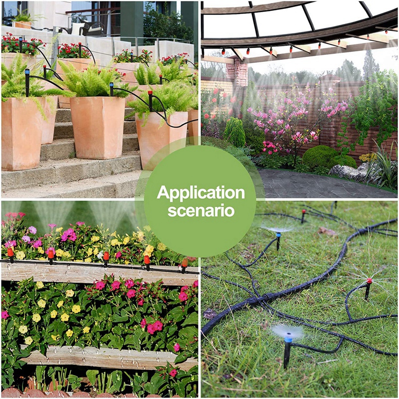 50pcs Garden Water Barbed Connectors Irrigation Dripper Sprinkler 4/7mm Tubing Fittings for Flower Plant Micro Drip Irrigation