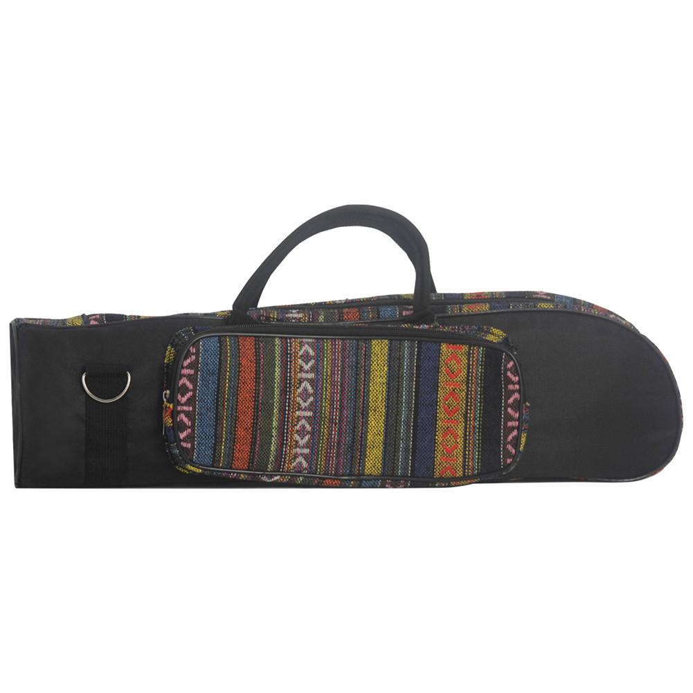 Bolsa de trompeta de estilo nacional portátil, bolsa de algodón suave Oxford impermeable con asa de transporte, cremalleras dobles con bolsillo frontal