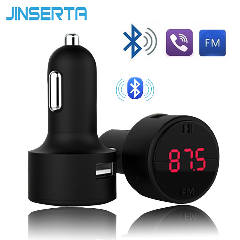Jinserta Bluetooth 5.0 Fm-zender Handsfree Car Kit Fm Radio MP3 Speler U Schijf Usb Autolader