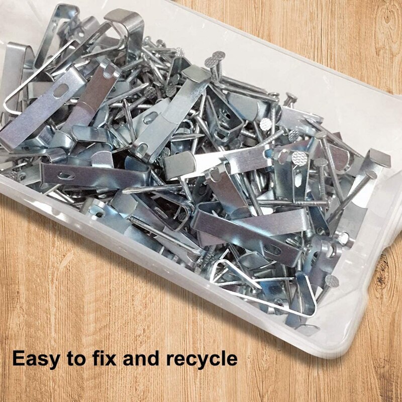 100Pcs Picture Hangers 30Lbs,Photo Frame Hooks with Nails, Picture Hanging Kit for Canvas, Clock, House Decoration