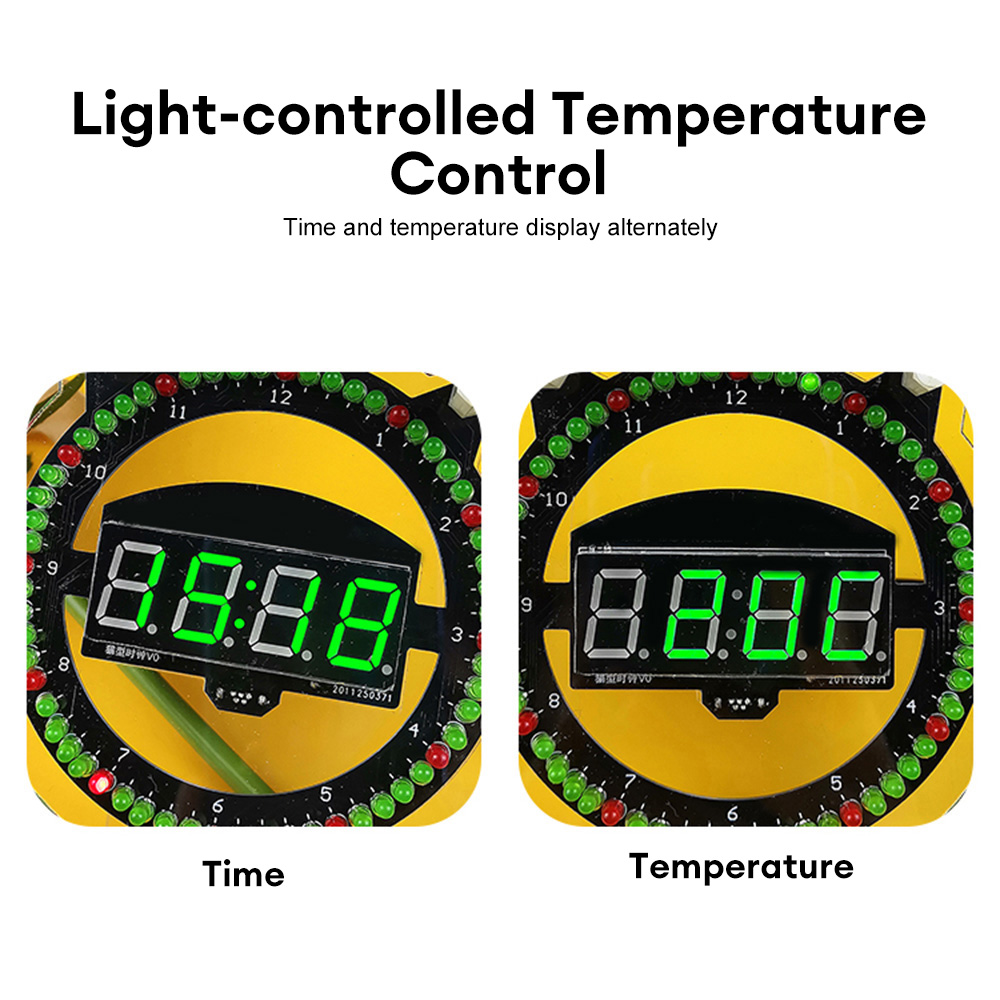 LED zabawny budzik DIY zestaw spawanie elektroniczne wielofunkcyjny kotek zegar twórcze światło kontrola temperatury montaż