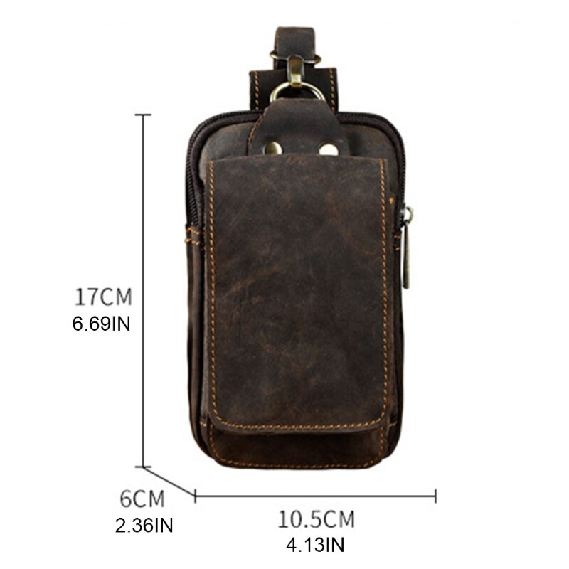 Männer lässig Kleine Taille Tasche Rindsleder Haken miserabel Tasche Taille Gürtel Pack Zigarette fallen 5.5 "Telefon Beutel