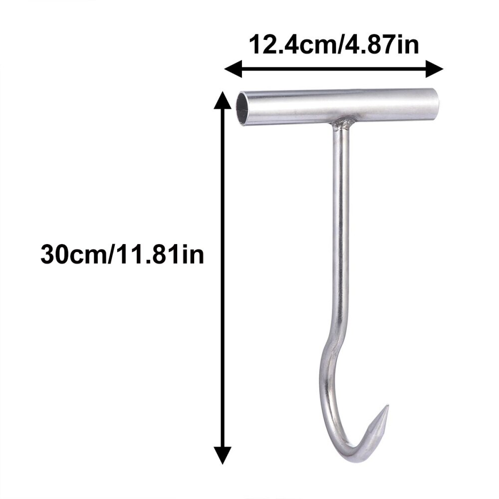 Meat Hooks for Butchering T Shaped Steel Hook with Handle Butcher Shop Tool Kit