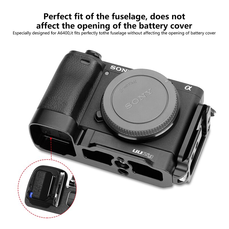 Plaque de dégagement rapide verticale Vlog pour Sony A6400 A6500 A6300 Vlog L support de plaque avec chaussure froide de Style Arca pour Microphone