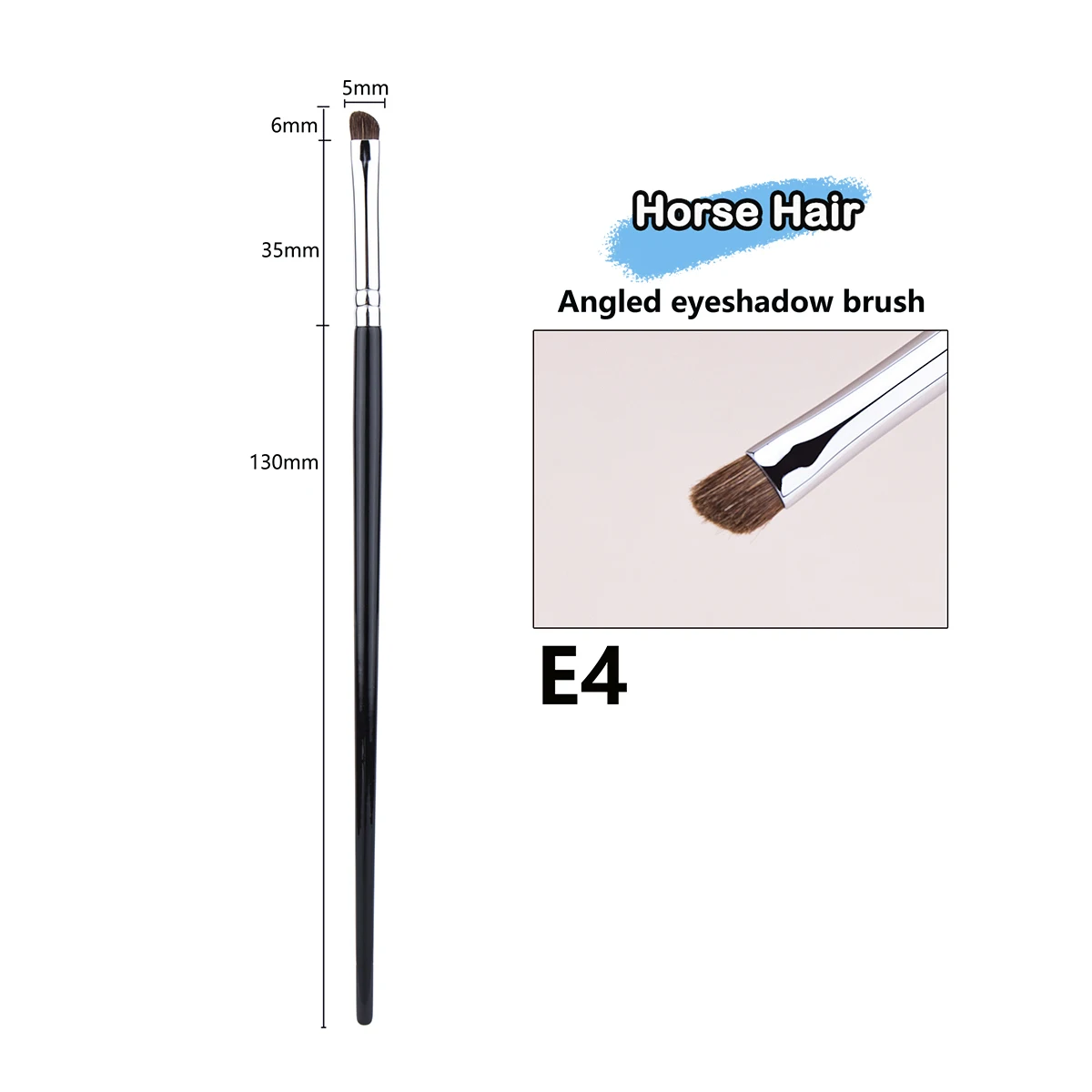 Pequeños pinceles de maquillaje Smoky Liner, delineador de ojos, brocha para difuminar, brocha de maquillaje para difuminar, pelo de caballo, sombra de ojos, brocha para difuminar: Beige