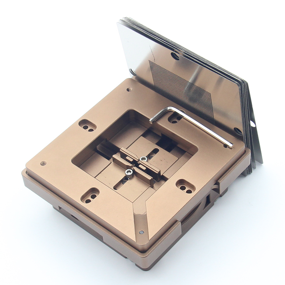 BGA Rework seat, universal BGA Jig Holder, 80/90mm BGA reball station with auto adjust and magnet Solder ball template: Package C