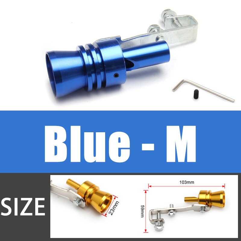 Universele Sound Simulator Auto Turbo Sound Whistle S/M/L/Xl Voertuig Refit Apparaat Uitlaatpijp Turbo geluid Fluitje Auto Turbmuffler: Blue M