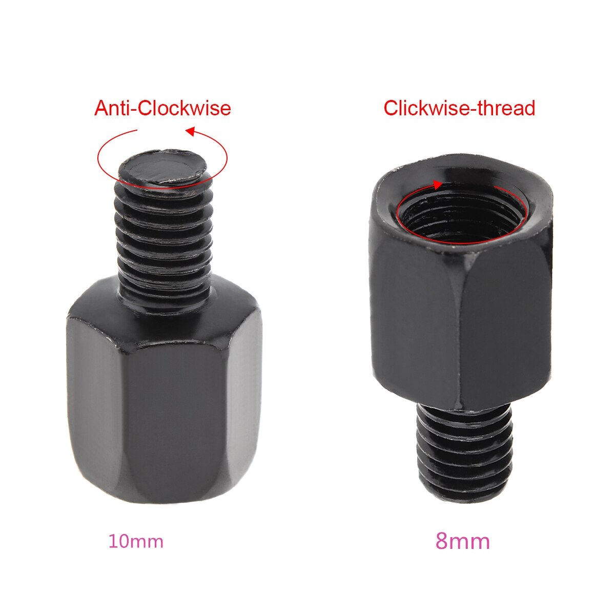 1 Pcs Black Motorcycle Rear Mirror Adapters 10MM 8MM Clockwise Anti-clockwise Right Left hand thread Changing Screw: Army Green