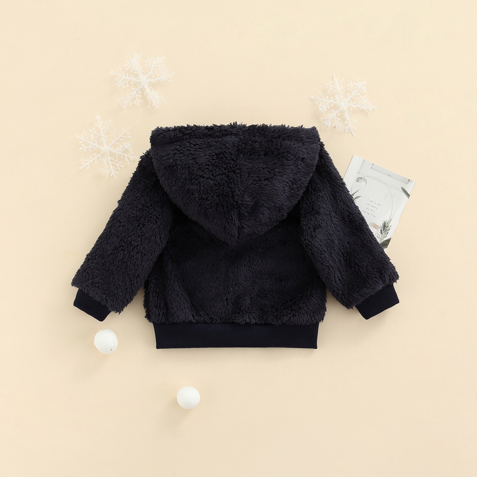 Citgeett Winter Kid Girl cappotto in velluto manica lunga collo con cappuccio cerniera tasche a cuore autunno caldo top allentati abiti