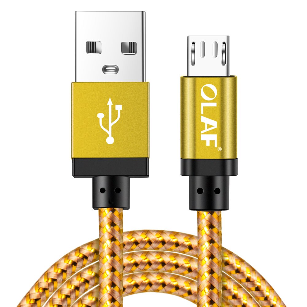 Micro Usb-kabel voor Samsung Galaxy S7 S6 Snel Opladen Mobiele Telefoon Oplader Koord voor Huawei Tablet USB Kabel draad 1M 2M: Gold / 3M