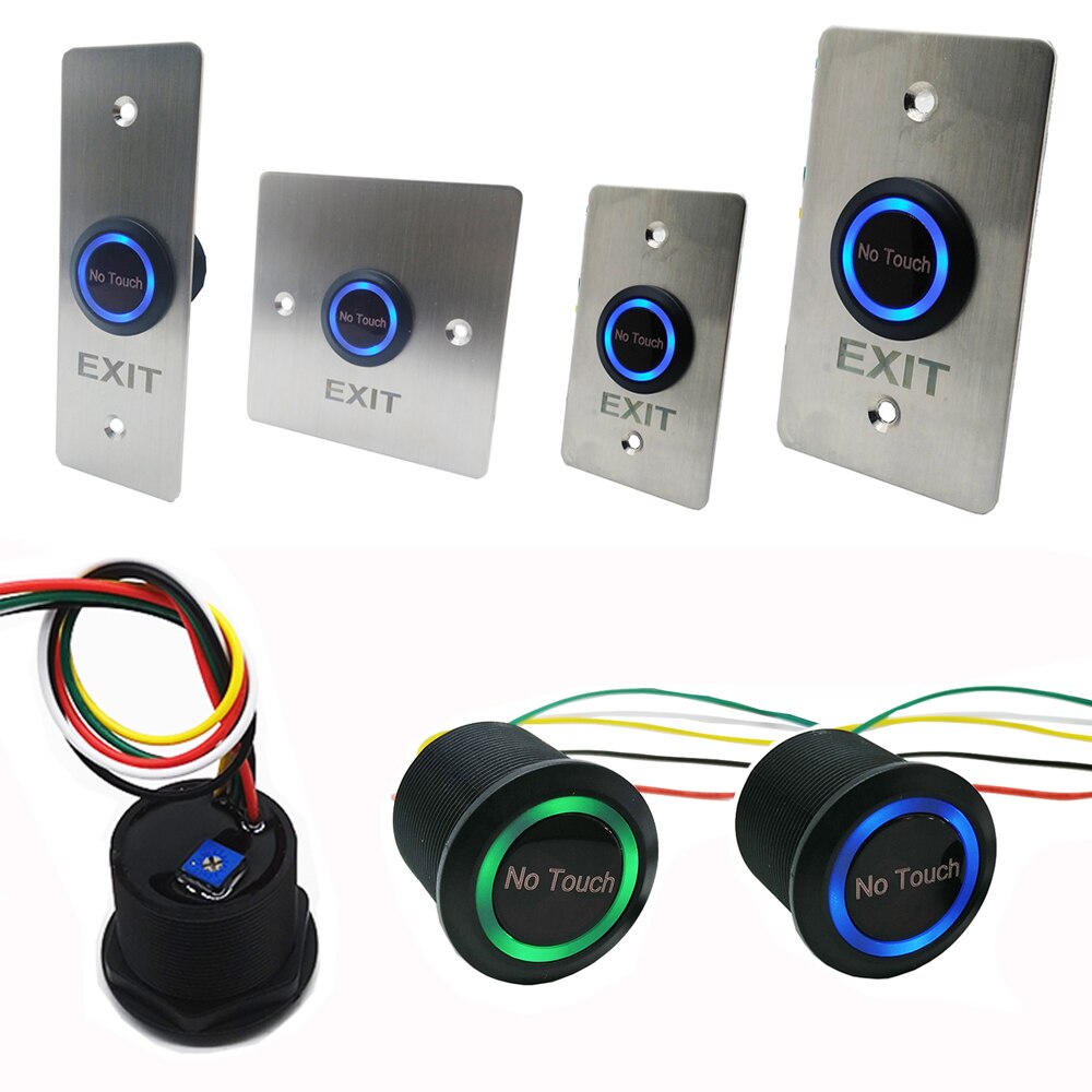 DC12V 24V IP68 Waterproof Time Delay No Touch Exit Button with 304 Stainless Steel Plate