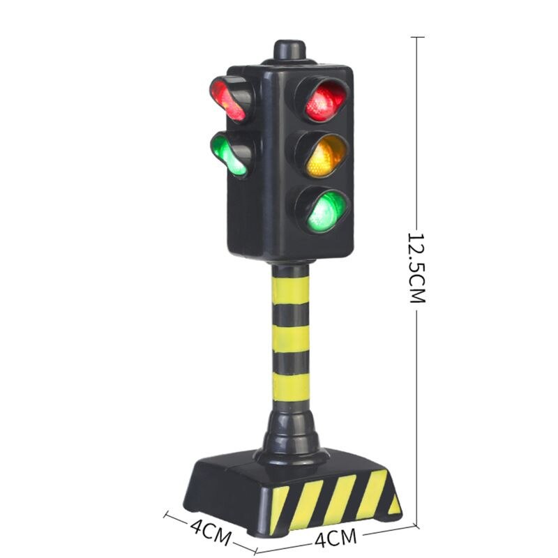 Mini Traffic Signs Road Light Block with Sound LED Children Kids Educational