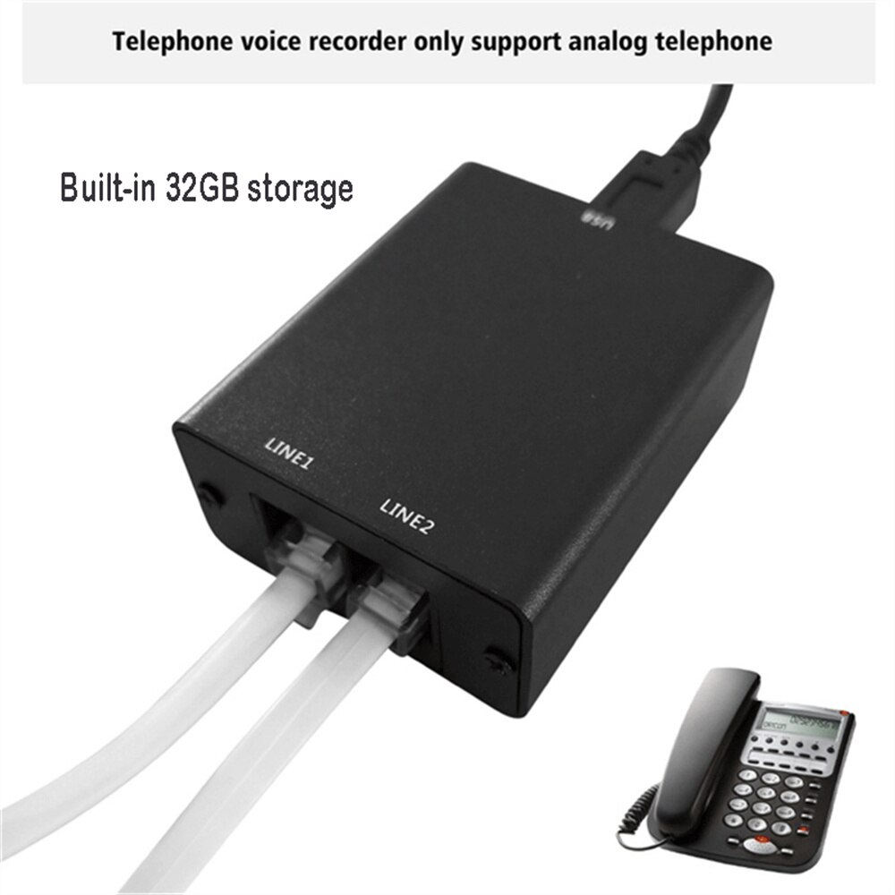 Mini Telefoon Call Recorder, Opnemen Telefoonstem Zonder Computer, Datum &amp; Tijd Stempel Op Opgenomen Bestand, 32Gb Automatische Opname: TELREC05 Car