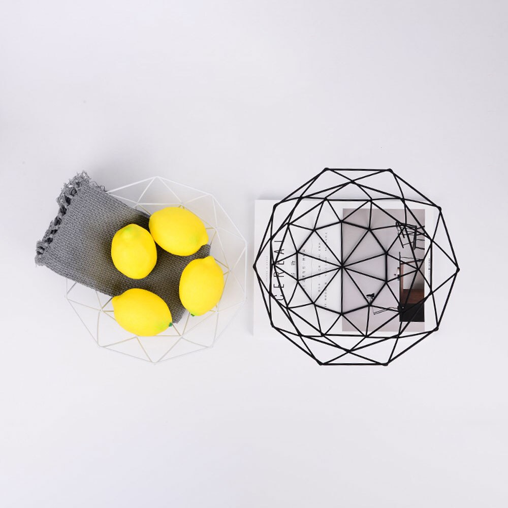 Styl skandynawski geometryczne owoce warzywa kosz z drutu metalowego kuchnia ambona miska pojemnik stół talerze na owoce dekoracji