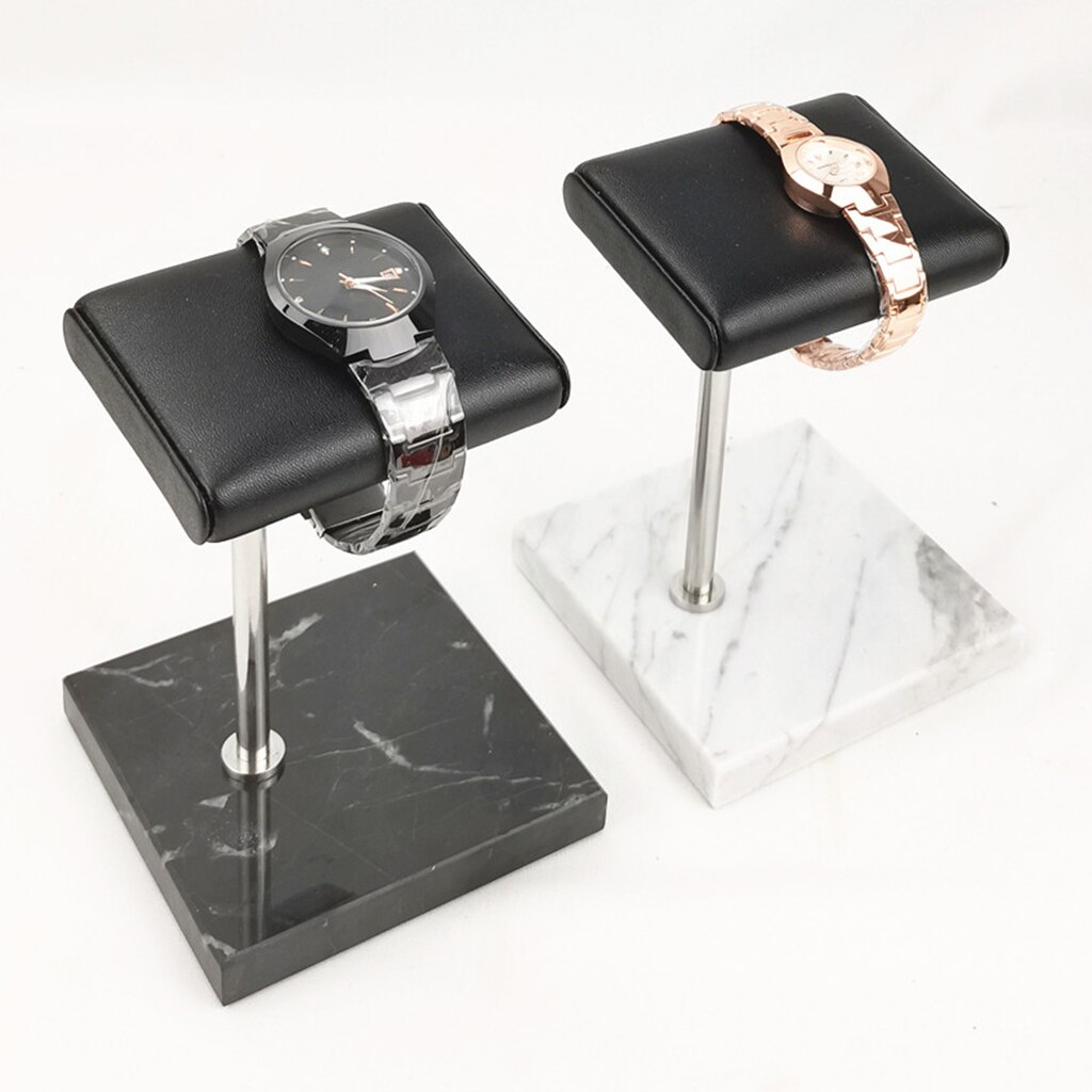 Marmer En Pu Lederen Horloge Houder Stand Opbergdozen Case Horloge Vitrine Sieraden Organisator