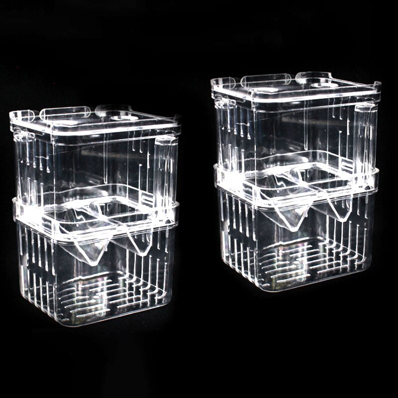 Fish Tank Double-Deck Clear Fish Breeding Isolation Box Aquarium Breeder Fish Tank Hatching Incubator Fish House Home fish tank