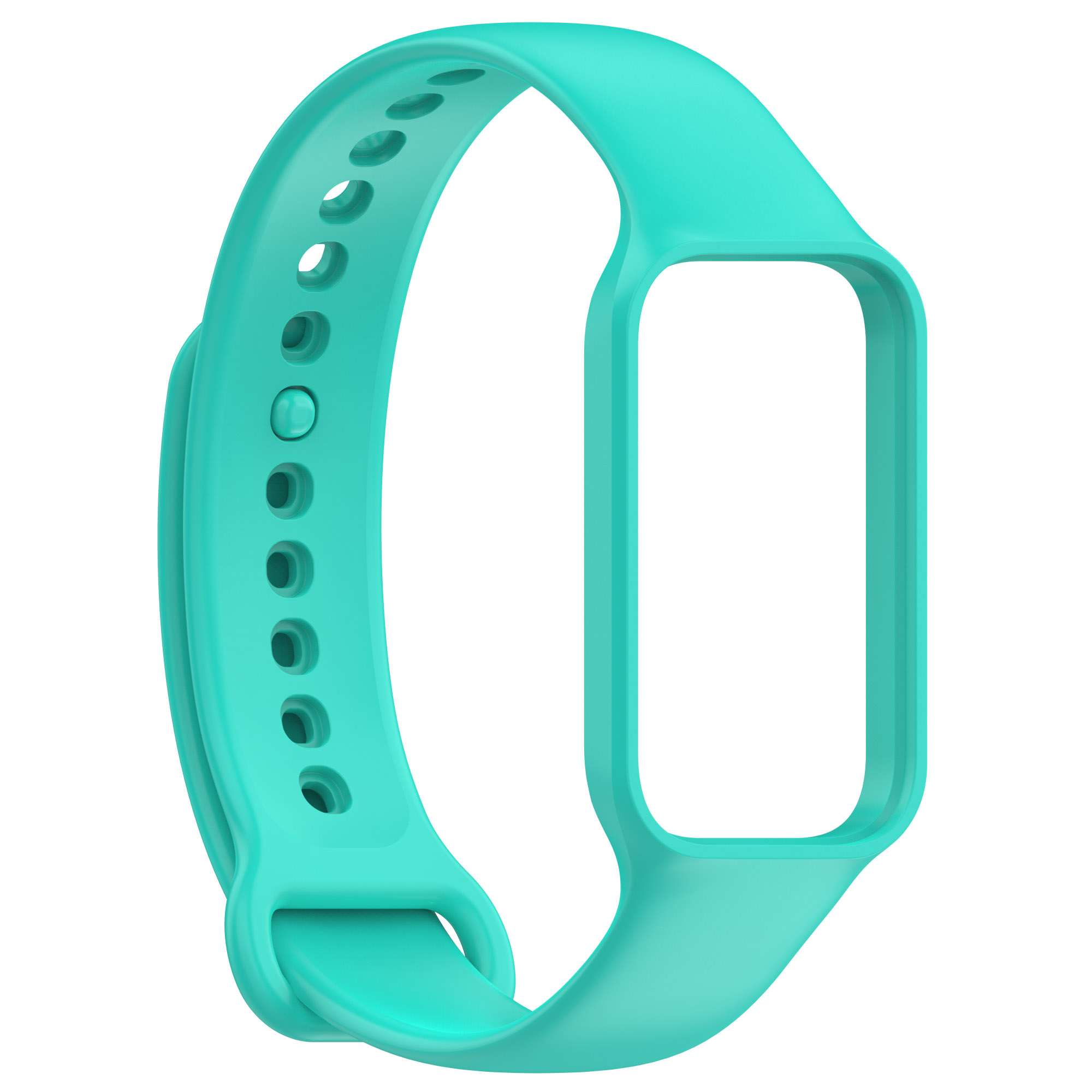 2 In 1 For Xiaomi Band 8 Active Watchband Durable and Soft Silicone Strap With Frame Protector Shell: AZURE
