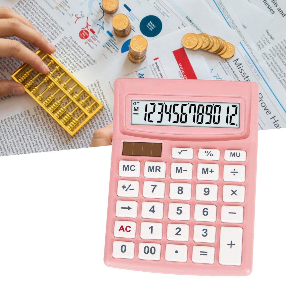 Calculator LCD Display Large Button ABS Solar Digit Handheld Calculator for Home