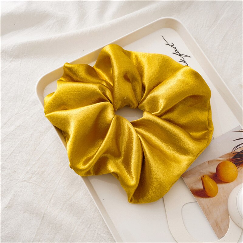 Cintas para el pelo de gran tamaño para mujer, Scrunchies de seda satinada lisa, bandas de goma para el cabello bandas elásticas para pelo, accesorios, coletero: 2