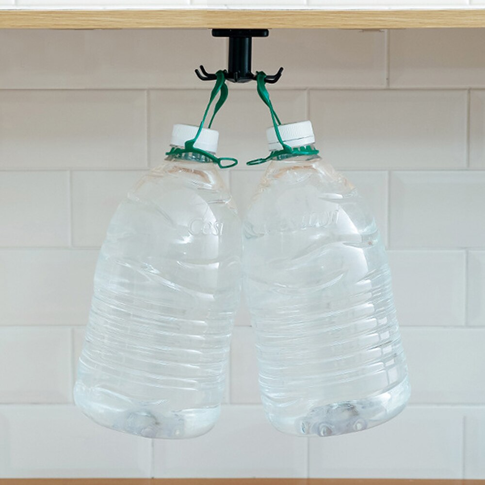 Kitchen Organizer Rack Utensil Holder Wall-mounted Utensils Hanger Supplies Organizers Rotatable Rack with 6 Removable Hooks