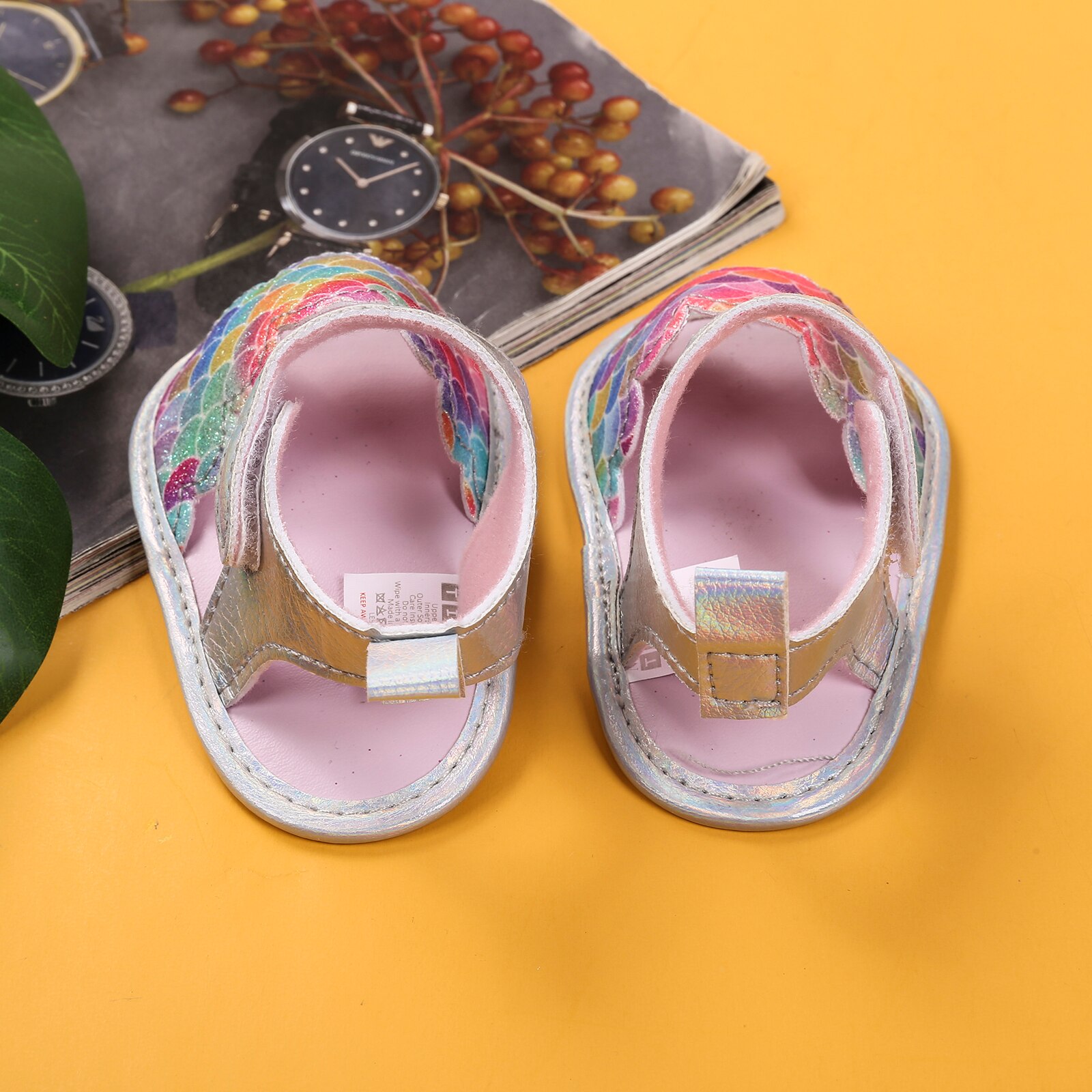Sandali per bambini, modelli di squame di pesce per bambini calzature antiscivolo scarpe da passeggio Prewalker per l&#39;estate, 3-9 mesi