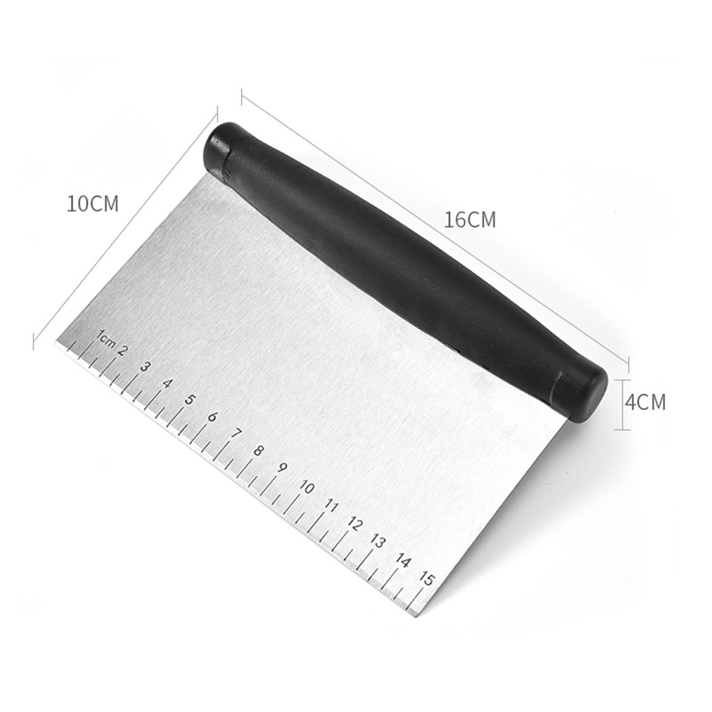 Multi-Purpose Bench Scraper Stainless Steel Pizza Dough Scraper Chopper Dough Cutter for Bread and Pizza Dough