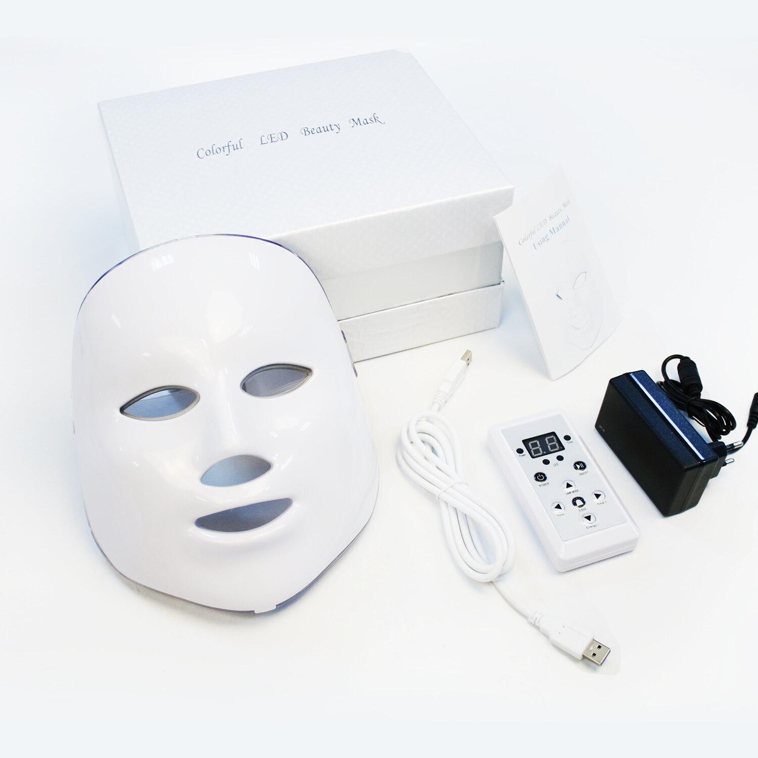 Led Facial Mask 7 Colors Light Photon Therapy Mask Skin Rejuvenation Brightening Skin Shrink Pores Device