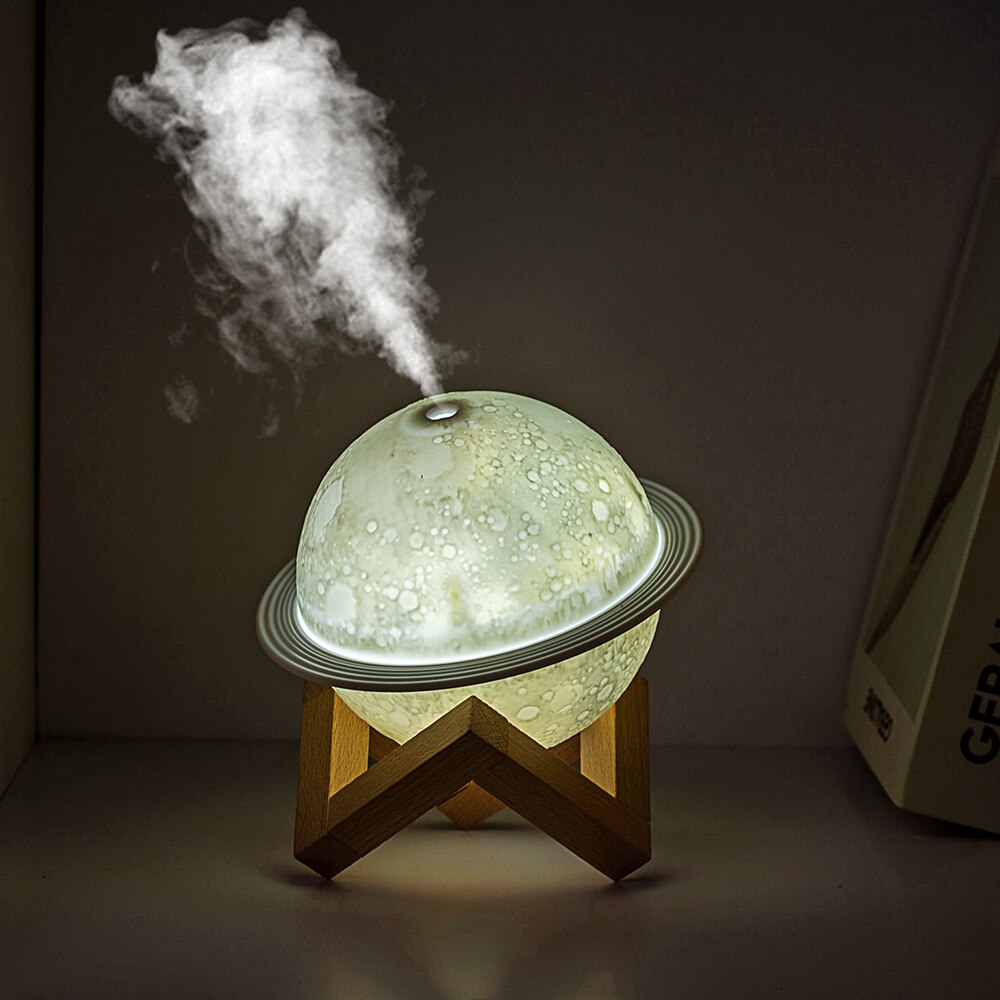 Humidifier Planet humidifier with light household aroma diffuser night light 200ml Automatic power-off usb humidifier: white