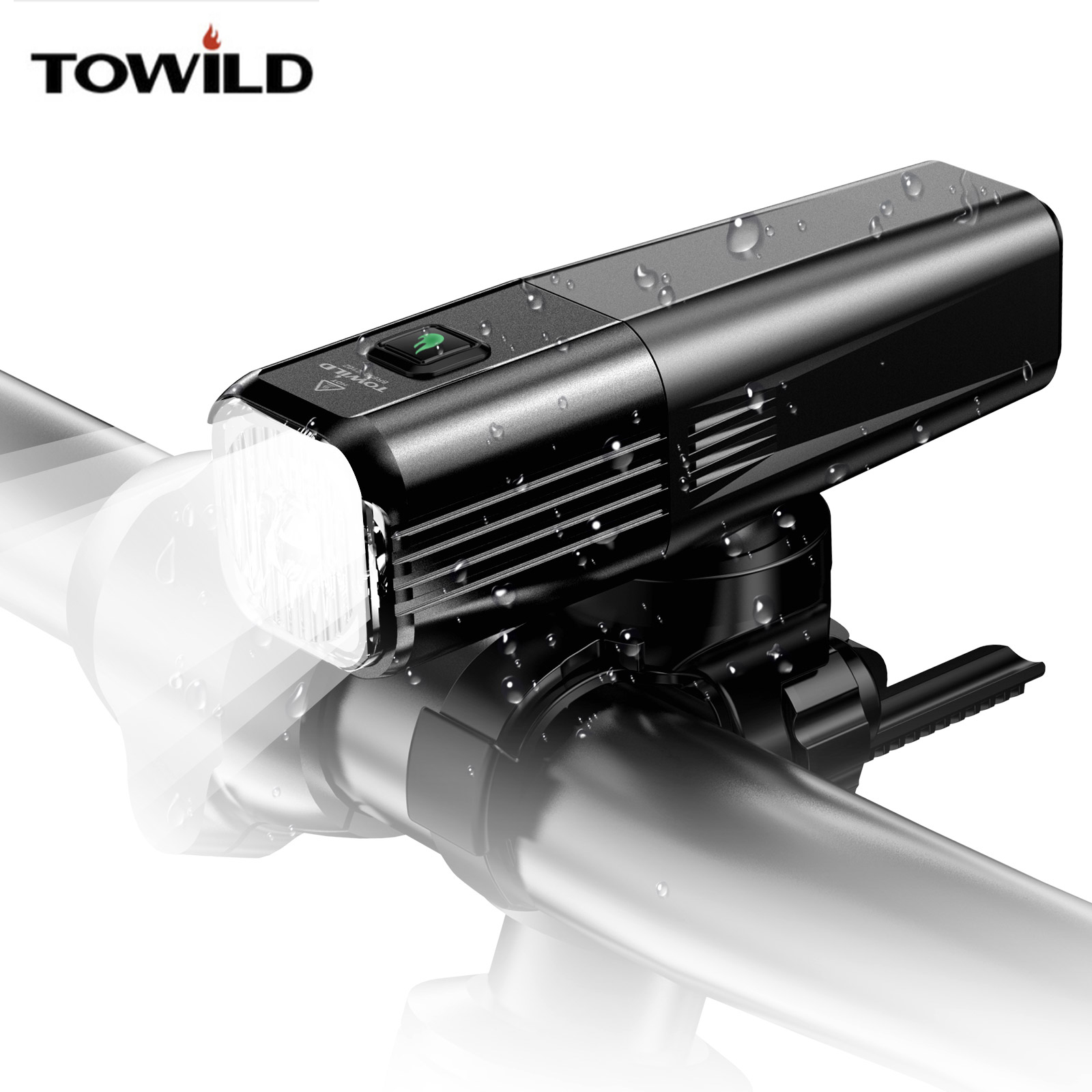 TOWILD BR800 Fahrradlicht mit Rücklicht, USB wiederaufladbar, LED, MTB, Frontlampe, Scheinwerfer, Aluminium, Taschenlampe, Fahrradlicht