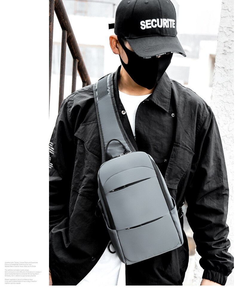 Männer Schulter Diagonale Rucksack USB Aufladbare Rucksack Spritzen-nachweisen Reise Geschäft Freizeit Brust Tasche Neue
