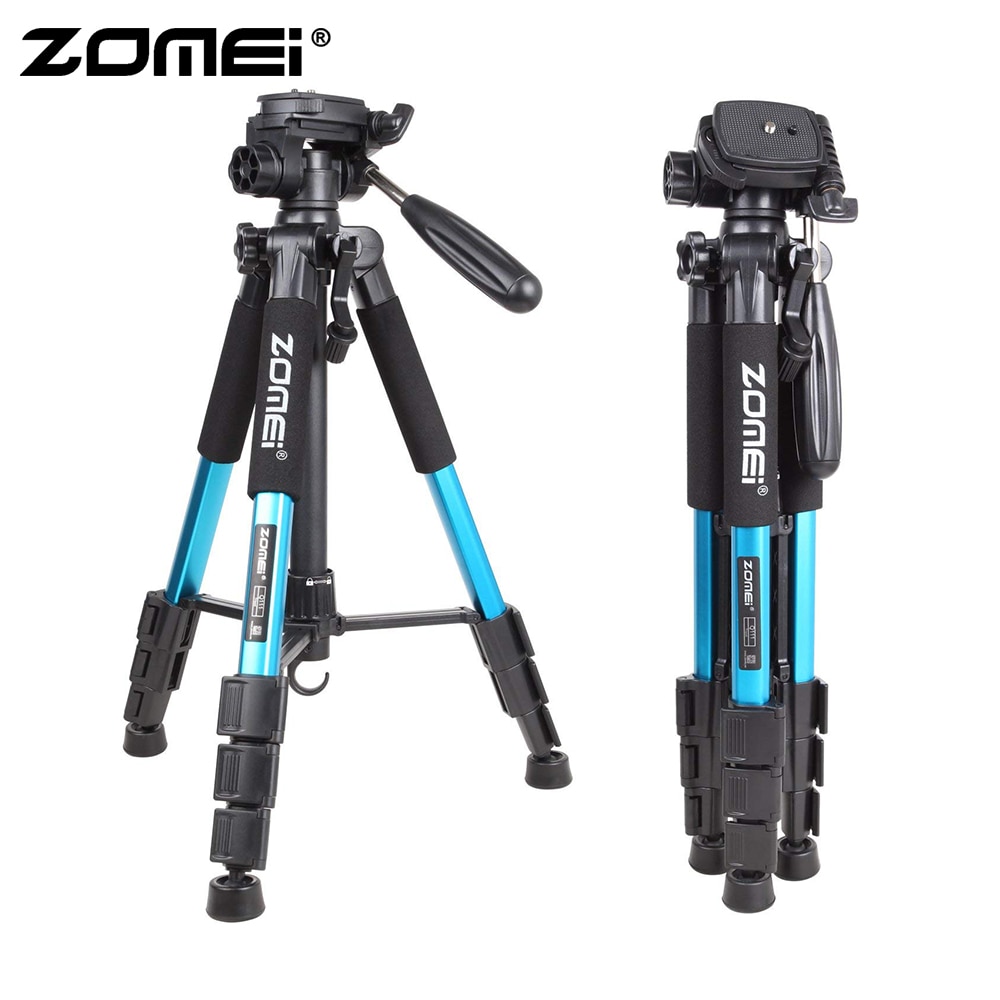 Zomei Blue Q111 Lightweight Tripod Portable Travel Camera Stand with Pan Head Carry Bag for SLR DSLR Digital Camera