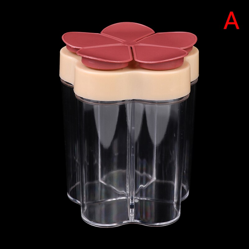5 In 1 Plastic Zout En Peper Shaker Transparante Spice Dispenser 4 Compartiment Camping Kruiden Pot Met Deksels Voor Koken bbq: A