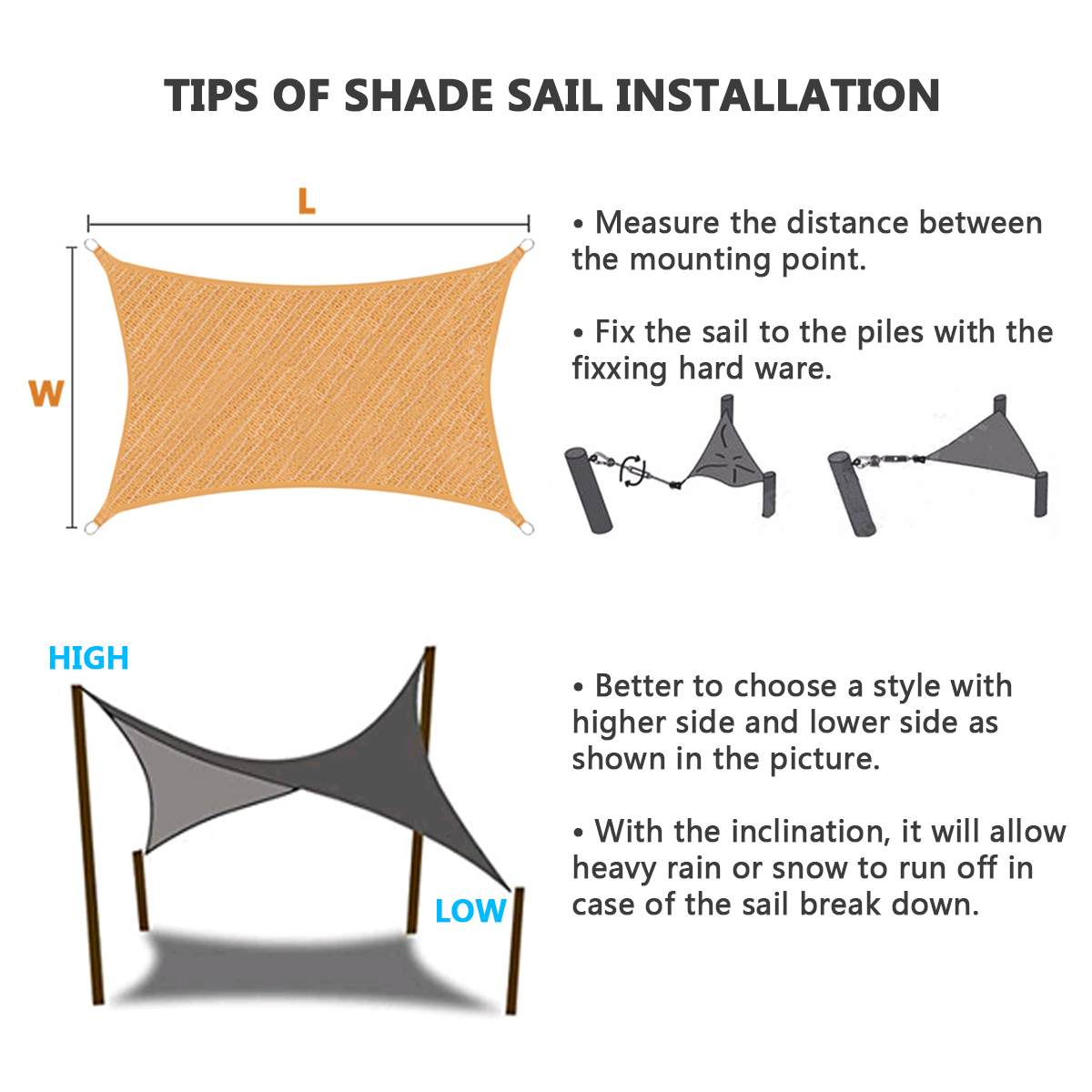 300D Blauwe Zon Zonnezeil Outdoor Patio Gazon Zwembad Rechthoek Cover Blok Luifel Zwembad Cover Zonnebrandcrème Tent Waterdicht