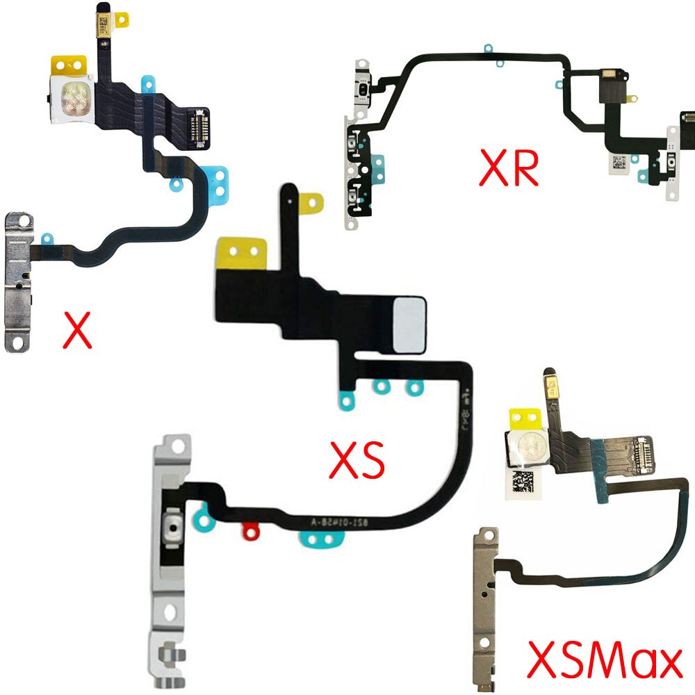 Power On Off Knop Zaklamp Flex Kabel Met Beugel Vervanging Voor Iphone X Xr Xs Max