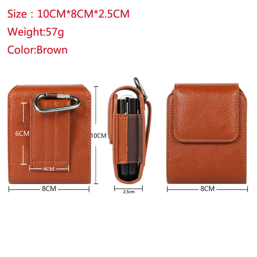 Voor Huawei P50 Pocket Riemclip Holster Case Cover Voor Huawei P50 Pocket Lederen Heuptas Voor P50 Pocket Telefoon tas: 10CM-8CM-2.5CM / Brown