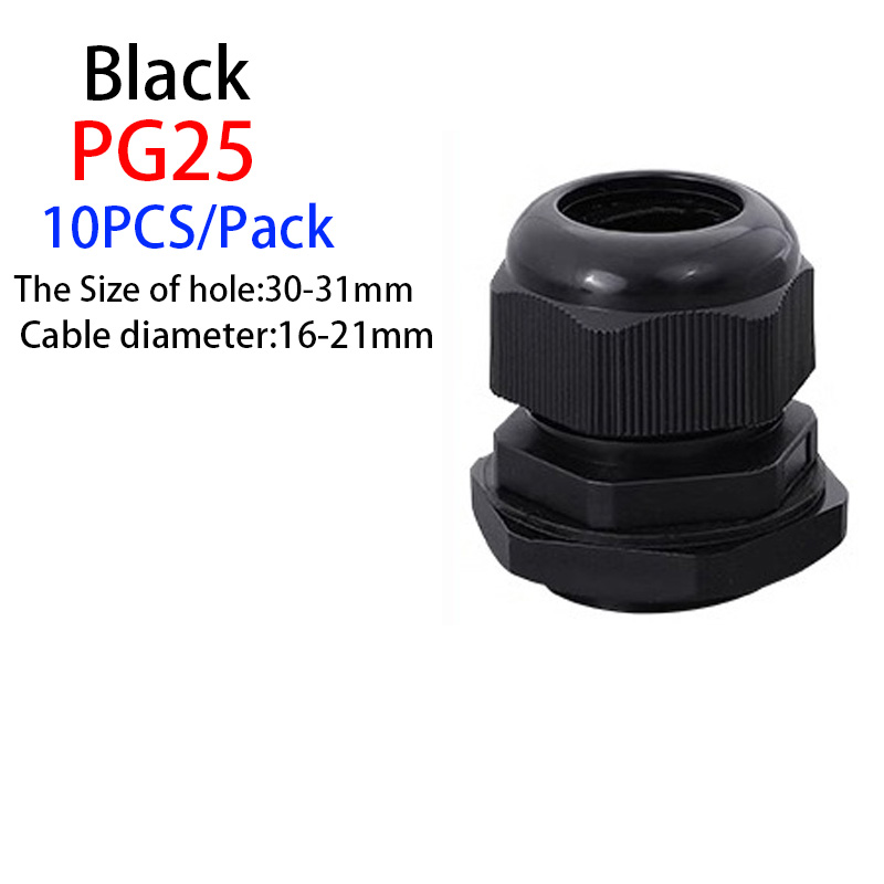 Pressacavo impermeabile 10 pezzi Ingresso cavo IP68 PG7 per 3-6.5mm PG9 PG11 PG13.5 PG16 PG19/21/Connettore in plastica nylon bianco nero: Arancione