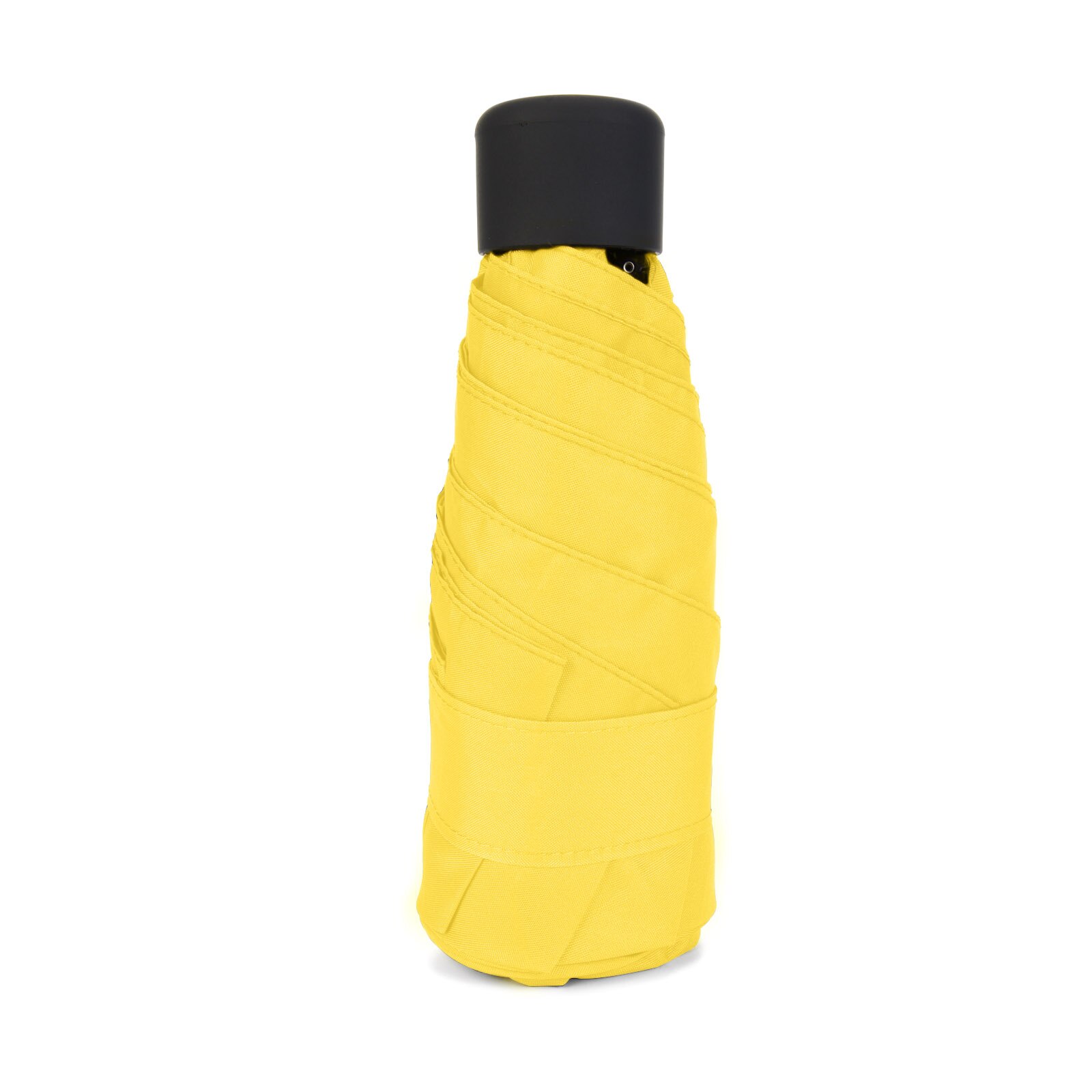 Sombrilla pequeña plegable de 5 pliegues para mujer, Mini paraguas portátil de bolsillo, nti-uv, impermeable, de viaje, cápsula, sombrilla de bolsillo: YELLOW